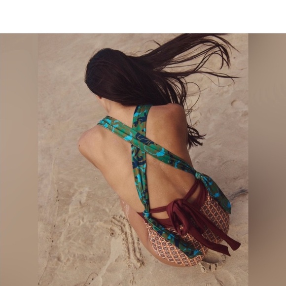 SWIM: Free People Green and Brown One Piece Swimsuit. NWOT - Picture 4 of 9